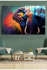 Colorful Elephant Cam Tablo, Dekoratif Cam Tablo