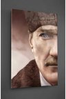 Atatürk Yarı Portre Renkli Cam Tablo