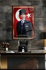 ATATÜRK KIRILMAZ LÜKS CAM TABLO OFİS İÇİN OFİS HEDİYESİ İŞ YERİ HEDİYELİK TABLO