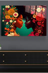 Woman Flower Cam Tablo, Dekoratif Cam Tablo