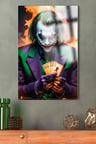 JOKER HARİKA KARTLI TASARIM KIRILMAZ LÜKS CAM TABLO ULTRA CANLI RENKLER EV, İŞ YERİ, OFİS HEDİYESİ