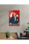 Mustafa Kemal Atatürk Türk Bayrağı Cam Tablo, Darbelere Dayanıklı Kırılmaz Temperli