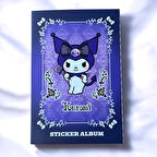 Lüks Gotik Kuromi Sticker Albümü → Kuromi Sticker Defteri - Gotik Tarz ve Gül Motifleri