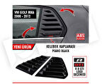 Volkswagen Golf 6 Uyumlu Kelebek Cam Kaplama Vizörü Piano Black