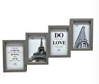 Çoklu Fotoğraf Çerçevesi MDF Ahşap Modern Kolaj Çerçeve Fotoğraf Tutucu 4 Fotoğraf 10x15cm kahverengi