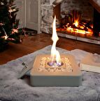 Dekoratif Masa Üstü Beton Ateş Çukuru Bacasız Şömine 0,5 Lt Yakıt Hediyeli