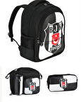  Beşiktaş Official Lisanslı BJK 1903 Logolu Sırt Çantası+Kalemlik+Beslenme Çantası Üçlü Set