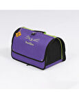 Brave Paws Perdeli Flybag Plastik Yırtılmaz Fileli Kedi ve Köpek Taşıma Çantası Havayolu Çantası (MOR)
