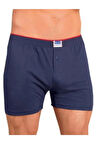 Erkek 3'lü Lacivert Renk Geniş Kesim % 100 Pamuklu Düğmeli Boxer-Short-Külot BERRAK / 1099