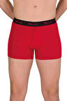 Erkek 3'lü KIRMIZI Renk Modal Kalın Kemerli Likralı Boxer-Short-Külot BERRAK / 4476