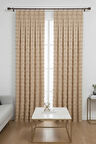 Wave Koleksiyon Bej 2'li Fon Perde 1x3 En Sık Pile – Özel Dokulu, Kullanıma Hazır