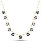 925 Ayar Gümüş Gold Nazarlı Şans Kadın Kolye