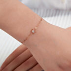 925 Ayar Gümüş Rose Çiçek Kadın Bileklik