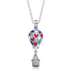 925 Ayar Gümüş Kalpli Kapadokya Balon Kadın Gümüş Kolye