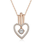 925 Ayar Gümüş Kalpli Tek Taş Kadın Gümüş Kolye