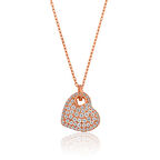 Gümüş Rose Kalp Kadın Kolye