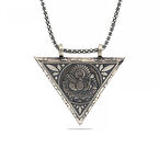 925 Ayar Gümüş Üçgen İçi Açılabilen Osmanlı Arma Muskalık Gümüş Kolye