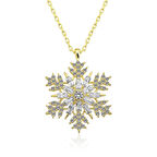 925 Ayar Gümüş Gold Kar Tanesi Kadın Gümüş Kolye