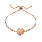 925 Ayar Gümüş Rose Yonca Asansör Bileklik