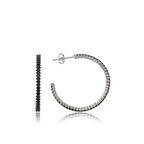 925 Ayar Gümüş Tamtur Siyah Taşlı Küpe