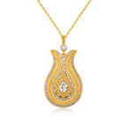 925 Ayar Gümüş Damla Taşlı Lale Kadın Gümüş Kolye