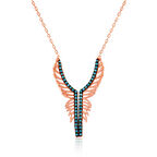 925 Ayar Gümüş Melek Kanadı Kadın Gümüş Kolye