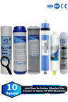 Açık Kasa Su Arıtma Cihazı Uyumlu 10 Aşama Cift Karbonlu 80 GPD Membranlı Mineralli Bakım Seti