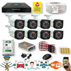 8 Kameralı Set - Araç İnsan Yüz Tanımalı Hareket Algilayan 1080P Gece Görüşlü 5MP Sony Lens Güvenlik Kamerasi Seti 7808