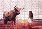 Cakapuzzle  Çocuk ve Boğa Puzzle Yapboz MDF Ahşap