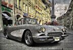 Cakapuzzle  1958 Vintage Corvette Otomobil Puzzle Yapboz MDF Ahşap