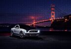 Cakapuzzle  Ford Mustang ve Golden Gate Köprüsü Puzzle Yapboz MDF Ahşap