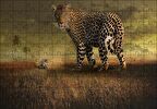 Cakapuzzle  Safaride Turistler ve Leopar Kompozisyon Puzzle Yapboz MDF Ahşap