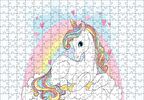 Cakapuzzle  Unicorn Bulutlar ve Kalpler Puzzle Yapboz MDF Ahşap