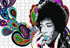 Cakapuzzle  Jimi Hendrix Soyut Şekiller Puzzle Yapboz MDF Ahşap