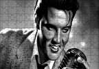 Cakapuzzle  Elvis Presley Siyah Beyaz Çizim Puzzle Yapboz MDF Ahşap