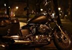 Cakapuzzle  Gece Işıkları Altında Siyah Chopper Motorsiklet Puzzle Yapboz MDF Ahşap