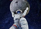 Cakapuzzle  Ayı Taşıyan Astronot İllüstrasyon Puzzle Yapboz MDF Ahşap