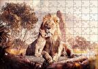 Cakapuzzle  Doğada Aslan Ve Yavrusu Görseli Puzzle Yapboz MDF Ahşap