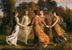 Cakapuzzle Louis Janmot Bahçede Çember Halindeki Genç Kızlar Puzzle Yapboz MDF Ahşap