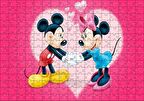 Cakapuzzle Mickey ve Minnie Mouse Aşk Çifti Kırmızı Kalpli Puzzle Yapboz MDF Ahşap