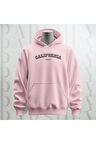California Baskılı Kapüşonlu Sweatshirt Hoodie Kalın Kumaş 3 İplik Şardonlu