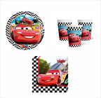 Cars, (Arabalar), Şimşek Mcqueen  8 Adet Tabak, 8 Adet Bardak, 10 Peçete