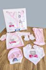 Hastane Çıkışı Yenidoğan Kız Bebek Taşlı 5 Parça Set