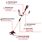 Einhell Akülü Tırpan AGILLO 36/255 BL Power X-Change (Li-Ion, 2x18V, PurePOWER Kömürsüz ön motor, elektronik hız kontrolü, çift tutma kolu, ayrılabilir mil, akü ve şarj cihazı dahil değildir) - 3411320