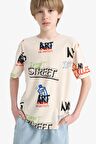 DeFacto Erkek Çocuk Bisiklet Yaka Baskılı Kısa Kollu Tişört D9492A825SMBG74