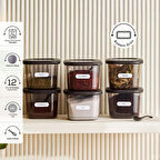 Karaca Forbs 6'lı Kaşık Hediyeli Etiketli Saklama Kabı/baharat Takımı Gri