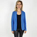 Mavi Tek Düğmeli Blazer Ceket