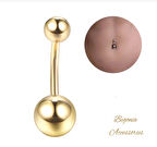 Begonia Accessories, 316L Cerrahi Çelik, Çift Top Göbek Piercing Rose