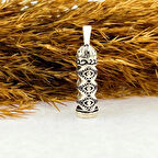 Göz Desenli 925 Ayar Gümüş Cevşen Kolye