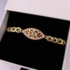 925 AYAR GÜMÜŞ BAGET TAŞLI VİNTAGE BAŞAK MODEL BİLEKLİK